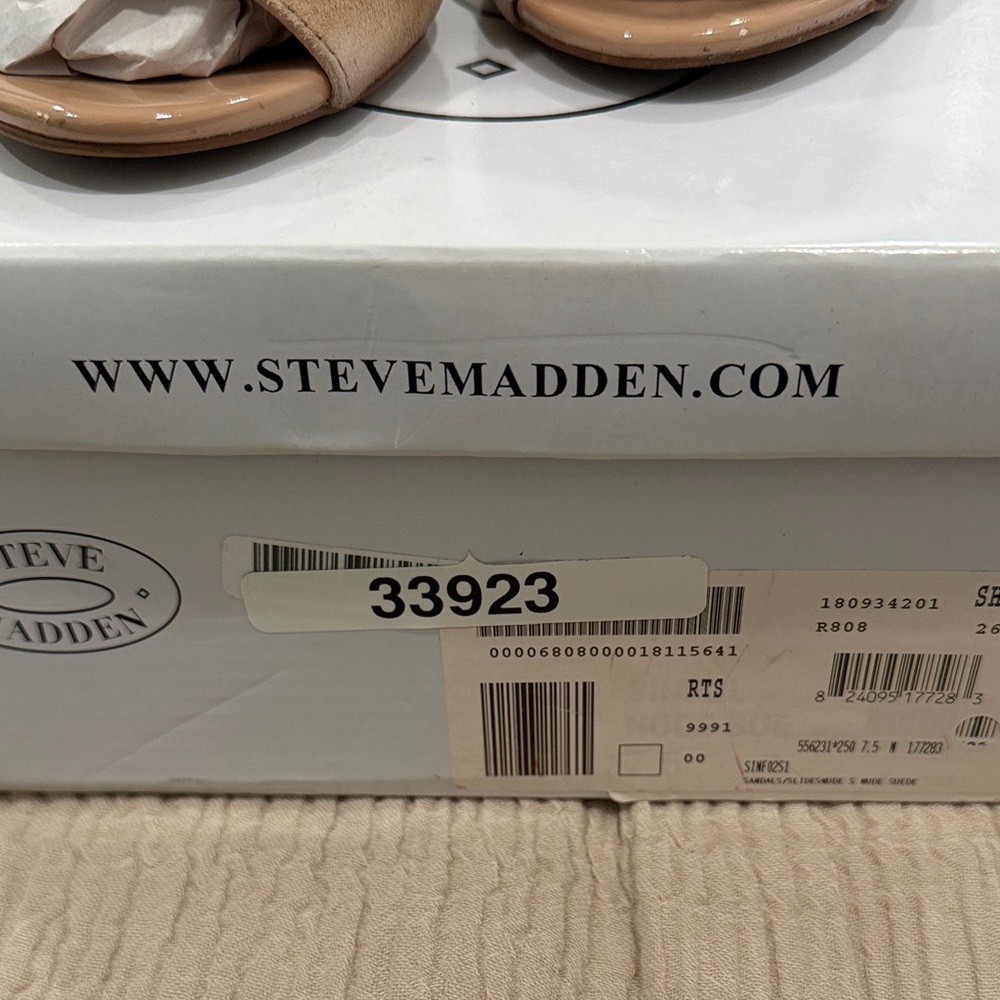 Steve Madden Camel Suede Heeled Mules - Picture 2 of 6